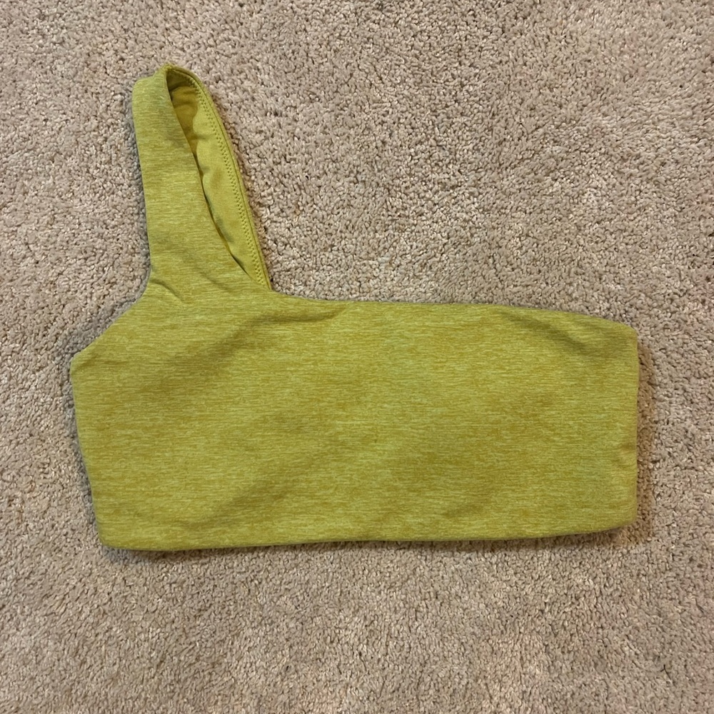 Aerie Chartreuse One-Shoulder Top